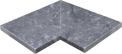 WOHNRAUSCH Beckenrandsteine Pandora Blue aus Kalkstein, Eckstück 2-teilig, grau/blau, B: 61 cm, T: 61 cm, H: 3 cm - Bild 1