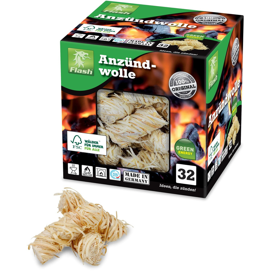 Flash Anzündwolle beige, 32 Stück - Bild 2