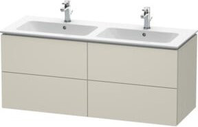 Duravit Waschtischunterschrank L-Cube, wandhängend, 4 Schubladen, Tau matt, B: 129 cm, H: 48,1 cm, T: 55 cm - Bild 1
