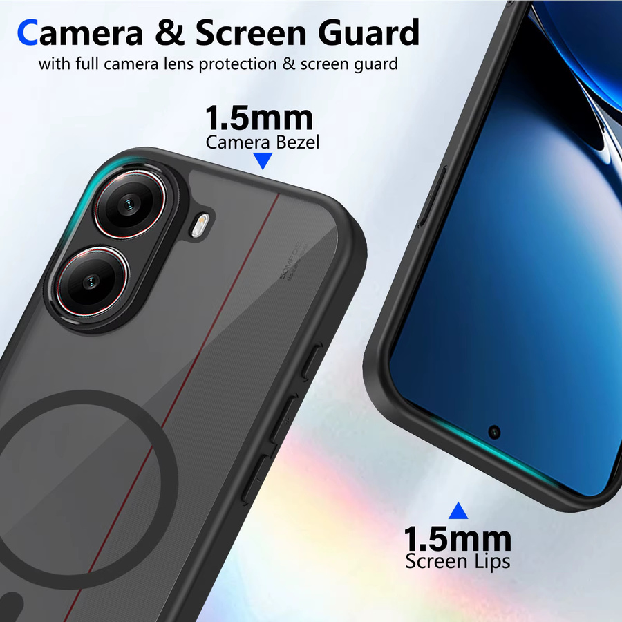 Xiaomi Poco X8 Pro 5G Hülle mit MagSafe, stoßfeste Silikon-Schutzhülle mit Airbag-Rückseite, transparent - Bild 4