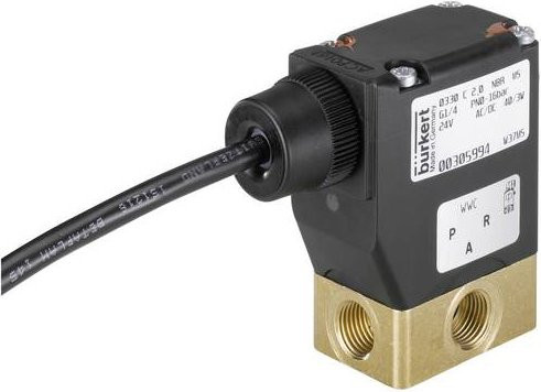 Bürkert Magnetventil 20031794 0330 in Schwarz mit 230V - Bild 1