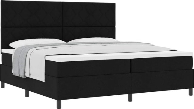 vidaXL Boxspringbett mit Matratze Schwarz Stoff mit Taschenfederkern B/T: 200 x 200 cm - Bild 1