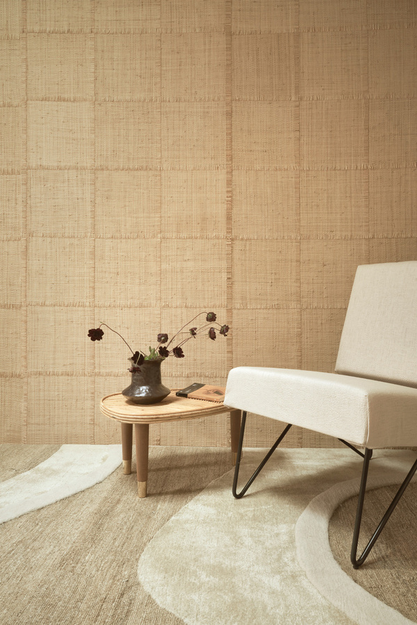 CMO Paris Tapete Raphia Cadre in Naturel/Beige aus Vlies - Bild 1