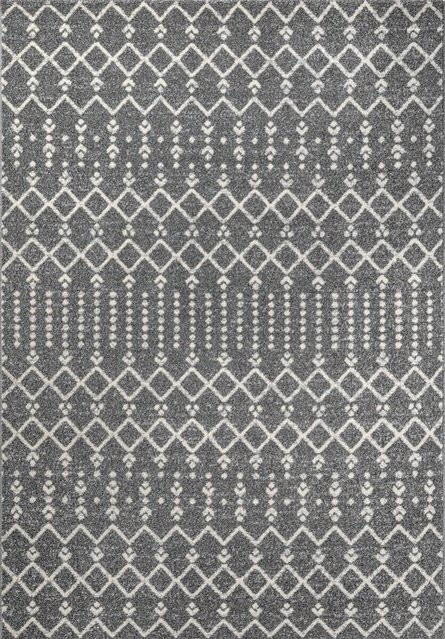 Sanat Teppich Anthrazit Geometrisches Design BOHO-Stil Breite: 200 cm, Tiefe: 80 cm - Bild 1