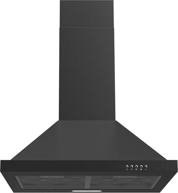 PKM Dunstabzugshaube 6090BV Kaminhaube Schwarz mit LED-Beleuchtung, 350 m³/h, Energieeffizienzklasse A++, Breite: 60 cm - Bild 1