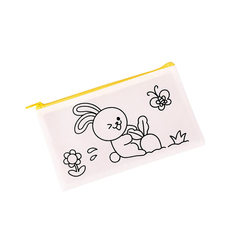 DIY Doodle Federmäppchen aus Vliesstoff und Kunststoff, waschbarer Organizer für Schülerbedarf, Mehrfarbig - Bild 3