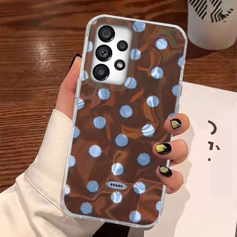 Samsung Handyhülle mit Polka Dots Design in Braun und Rosa für verschiedene Galaxy Modelle - Bild 2