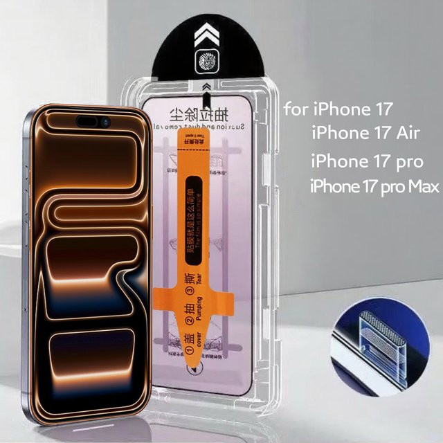 Panbon 2er-Pack Displayschutzfolie aus gehärtetem Glas für iPhone 17 Pro Max und iPhone 17 Air, transparent, inklusive Installationswerkzeug für staubfreie Montage - Bild 1