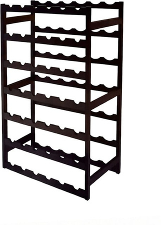 Relaxdays Weinregal aus Walnussholz in Schwarz für 42 Flaschen, H x B x T: 166 x 72,5 x 25 cm