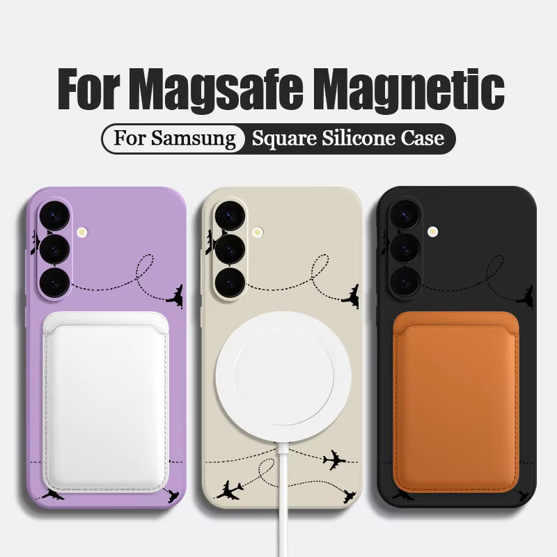 YISHANGOU Magnetische Handyhülle mit Flugzeug-Herz Design für Samsung Galaxy S25 S24 Ultra S23 S22 Plus S25 FE A17 A56 A55 A16 A15 A36 aus weichem TPU in Schwarz - Bild 2