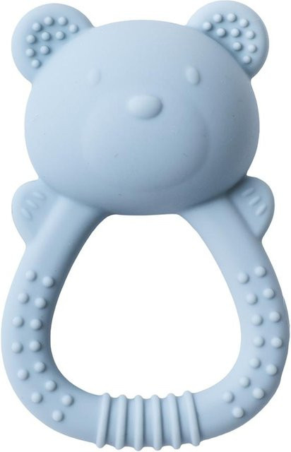 Binchi Outdoor Product Baby Silikon Beißring Bär mit Rassel in Blau - Bild 1