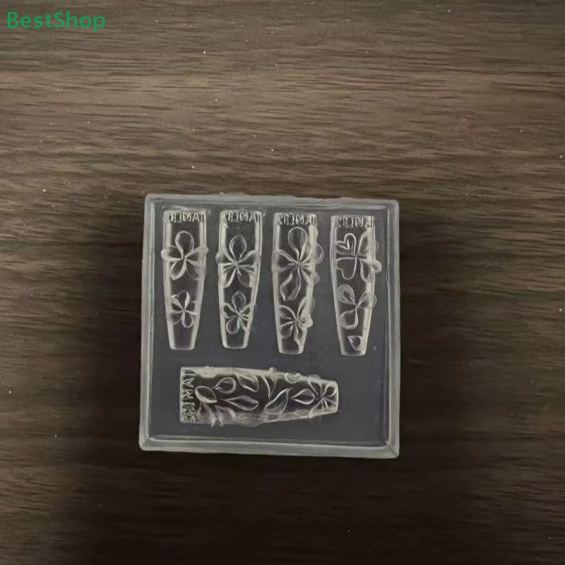 HNKMP 3D-Nagelkunst-Schnitzform aus Silikon, Plumeria-Motiv, transparent - Bild 2