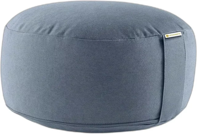 Lotuscrafts Yoga-Kissen rund in Blau mit abnehmbarem Bezug aus Naturfasern - Bild 1