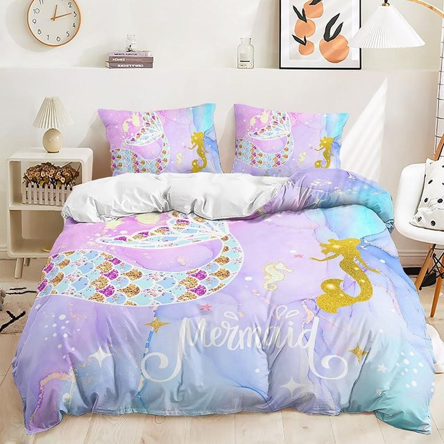 Lodestar Meerjungfrau Bettwäscheset Regenbogen Multicolor aus Polyester, B/H: 172 x 218 cm - Bild 1