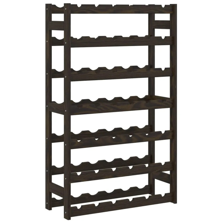 vidaXL Weinregal aus Massivholz Kiefer in Schwarz für 42 Flaschen, B/T/H: 62,5 x 25 x 102 cm - Bild 2