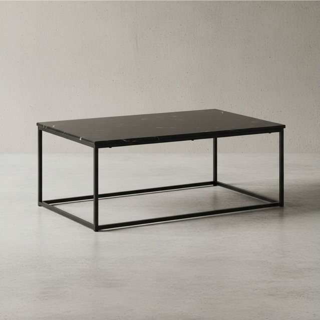 KADIMA DESIGN Couchtisch MARBRIX in Marmor-Optik mit Metallbeinen, rechteckig, B/T/H: 100 x 60 x 40 cm - Bild 1