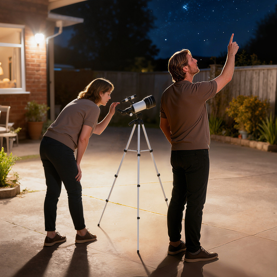 Outsunny Astronomisches Refraktor Teleskop für Anfänger und Erwachsene, Weiß - Bild 2