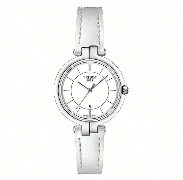 Tissot Armbanduhr, Quarz, Leder, Weiß, Damen - Bild 1