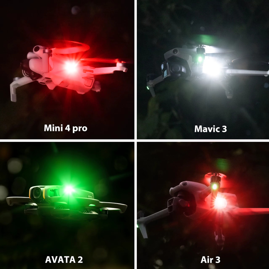 STARTRC 2er-Pack Drohnen-Stroboskoplicht für DJI Mini 4 Pro, Mini 3, Neo, Air 3S und Mini 4K mit 3 Farben und 5 Modi zur Kollisionsvermeidung bei Nachtflügen - Bild 4