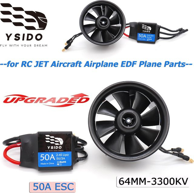 YSIDO DIY EDF Impellerflügel-Flugzeugmotor, Kombi-Set - Bild 1