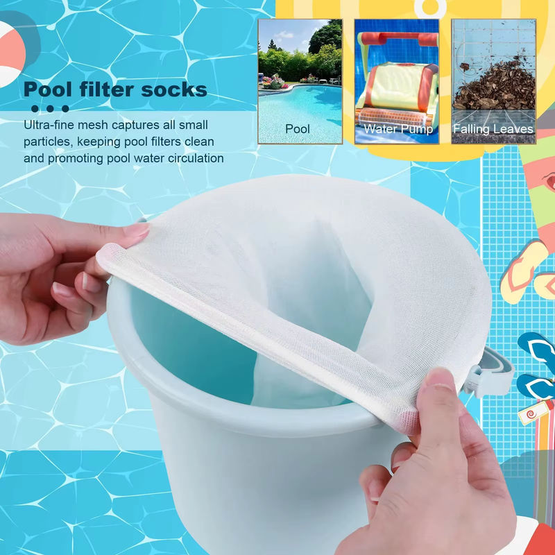 DIZETION Nylon Filtersocken für Pool Skimmer in Weiß - Bild 3