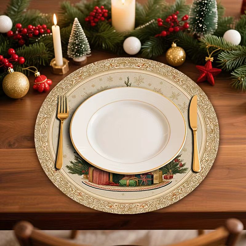 VIKAMA Tischdekoration Set für Weihnachten und das Mittherbstfest in Mattgold - Bild 2