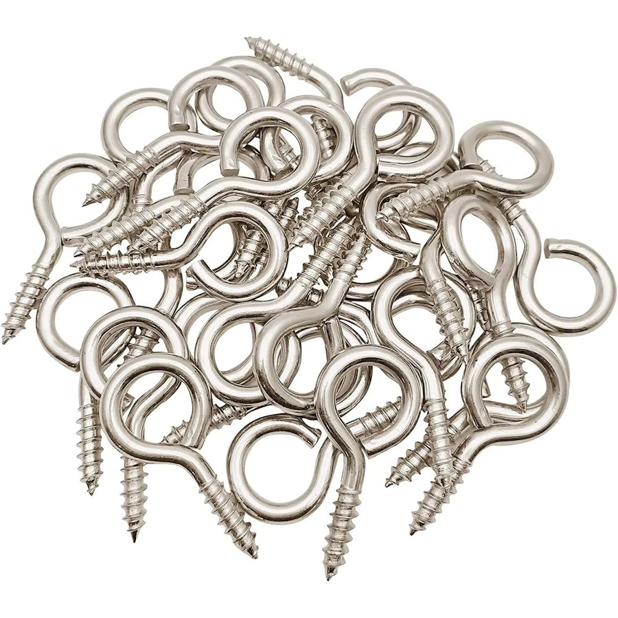 NINDEJIN Ösenhaken mit Schraube aus vernickeltem Stahl in Silber für DIY-Schmuckhandwerk - Bild 2