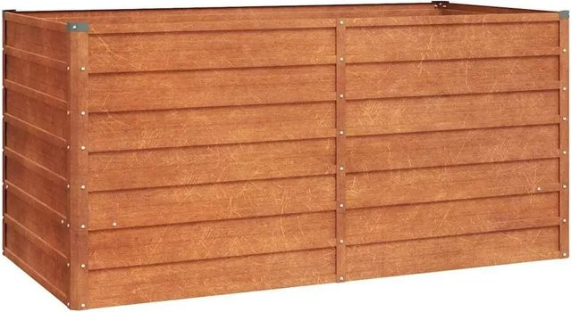 DELUKE Hochbeet ISAK aus Cortenstahl in Braun-antik, unten offen, B: 160 cm, T: 80 cm, H: 77 cm - Bild 1