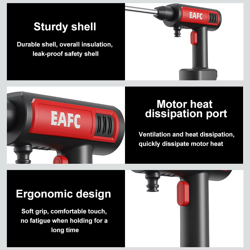 EAFC Akku-Hochdruckreiniger Cordless mit 60 Bar für Makita 18V LXT Batterien, Schwarz - Bild 6
