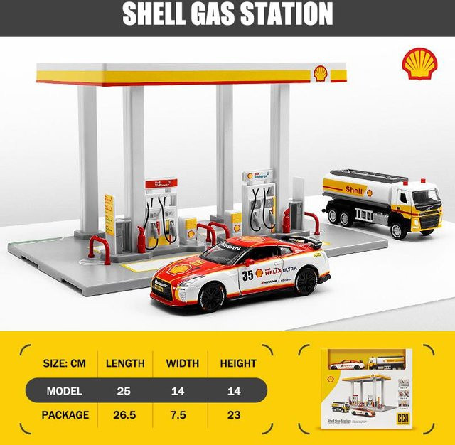 Linyi toy car Gulf Oil Tankstelle Montagegehäuse, Metall, 1:64, ab 14 Jahren - Bild 1
