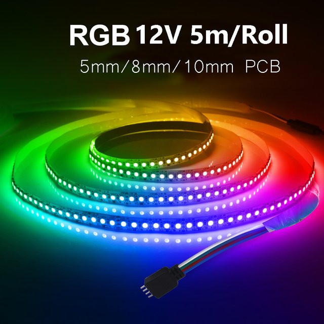 HEGEHE RGB-LED-Streifenlicht Multicolour, 12 V, SMD, IP67 wasserdicht, flexibles LED-Band für die Raumdekoration - Bild 1