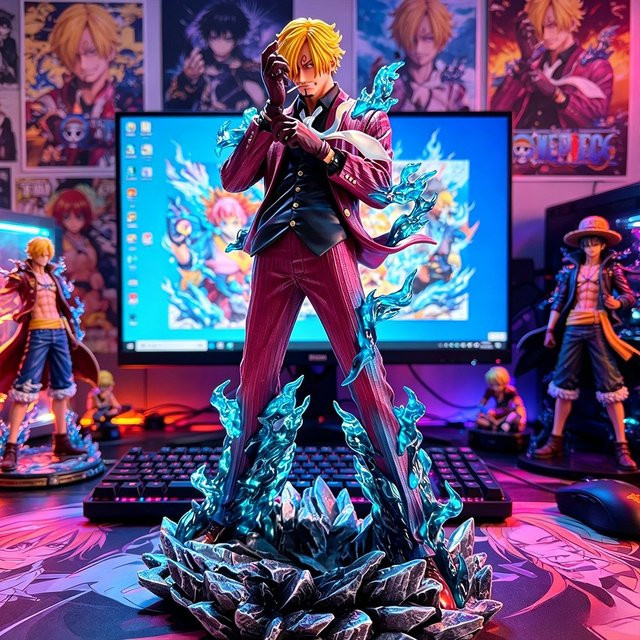 Bandai One Piece Anime Figur Diable Jambe Sanji Actionfigur aus PVC, Multicolor, Höhe: 25 cm - Bild 1