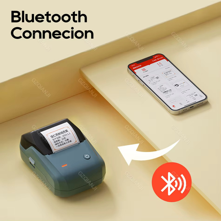 Niimbot B1 Tragbarer Bluetooth Thermo-Etikettendrucker für Barcodes und QR-Codes in Weiß - Bild 2