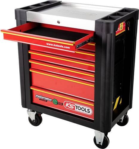 KS Tools PERFORMANCEplus Werkstattwagen mit 7 Schubladen, Schwarz/Rot - Bild 1
