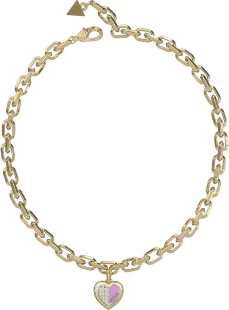 Guess Halskette Damen, Edelstahl, Gold, Kristall, Zirkonia - Bild 1