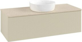 V&B Waschtischunterschrank Antao mit Frontstruktur in Grau lackiert, B/T/H: 120 x 50 x 50 cm - Bild 1