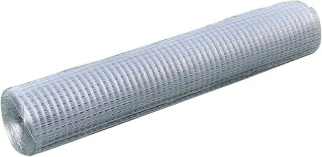 vidaXL Maschendrahtzaun aus verzinktem Stahl in Silber, quadratische Maschen, B: 1 m, L: 25 m - Bild 1