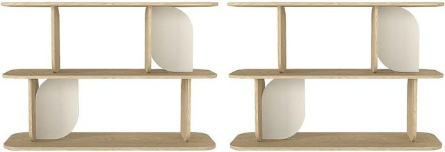 Vente-unique Regal Neleria in Beige Naturfarben Hell mit einer Breite von 120 cm - Bild 1