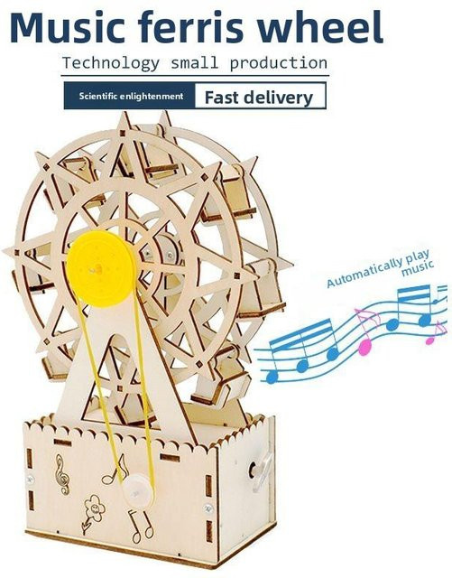 Binchi DIY Riesenrad Spieluhr Bausatz, Holz, ab 14 Jahren - Bild 1