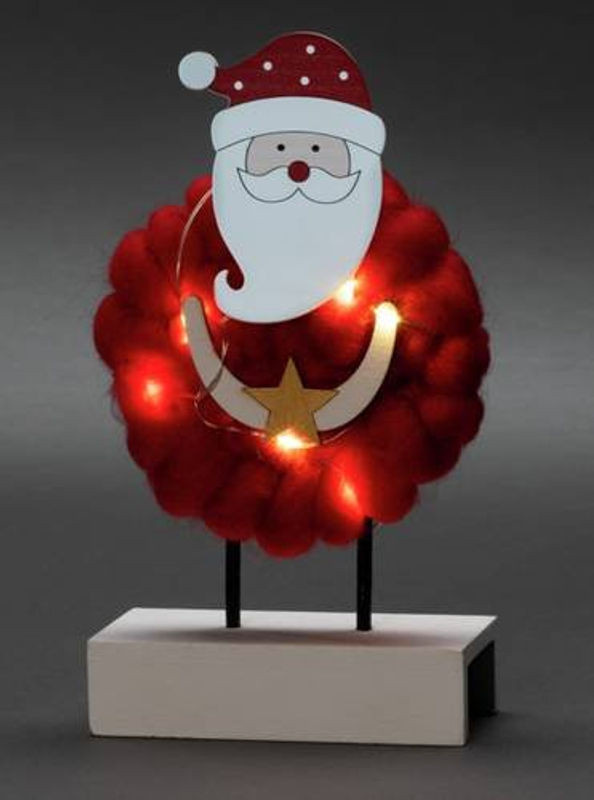 Konstsmide LED Holzsilhouette Weihnachtsmann mit Baum mit warmweißem Licht in Rot und Weiß - Bild 1
