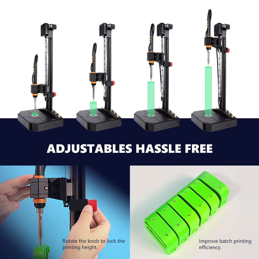 T-Trees Vertikale Thermoset-Einpresspresse mit 90W Lötkolben und Thermoset-Spitze in Schwarz für 3D-Druckerteile - Bild 3