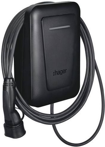 Hager Ladestation Typ 2 11kW Wallbox in Schwarz mit App-Steuerung und 3-Phasen-Wechselstrom - Bild 1