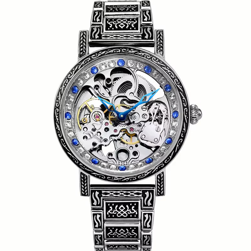 CAROTIF Armbanduhr Edelstahl, Automatik, Diamant, Blau, Herren - Bild 7