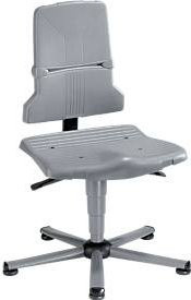 bimos Arbeitsstuhl Sintec in Grau mit Orthositz und Gleitern - Bild 1