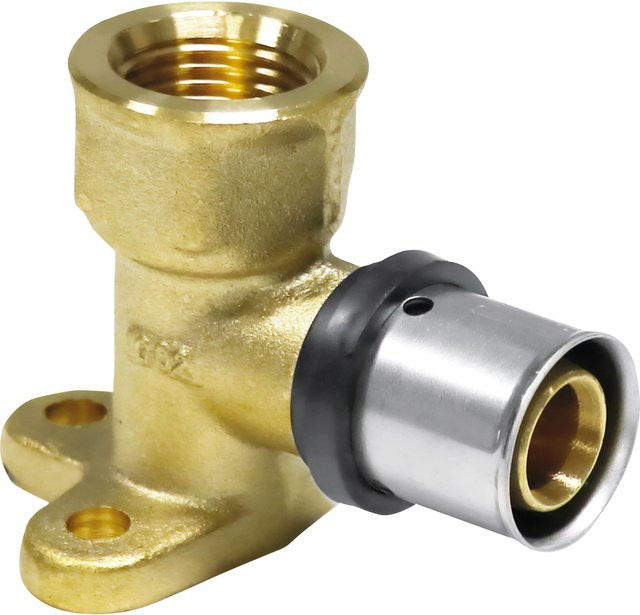 PIPETEC Press-Winkel aus Messing 20 mm x Rp 1/2 in Gold - Bild 1