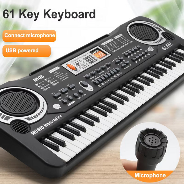 OEING Elektronisches Kinderklavier, Lernspielzeug, Musikinstrument, mit Mikrofon - Bild 1