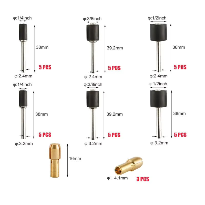 XMSJ Schleiftrommel Set mit 573 Teilen, Schleifbänder 1/2 Zoll und 1/4 Zoll für Dremel, Nagelbohrer und Rotary-Schleifwerkzeuge - Bild 2