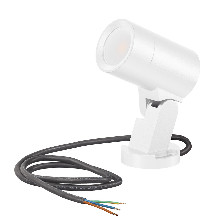 Luxvenum Gartenstrahler mit LED und Spieß, Mattweiß, IP65, dimmbar (dimm2warm 1800-3000K), 7W, Milchglas - Bild 1