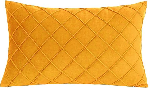 CANIRICA Kissenbezug aus Samt in Gelb und Orange, rechteckig, B/H: 50 x 30 cm - Bild 1