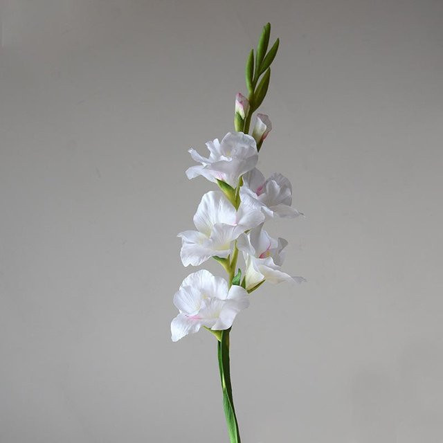 4er-Set TolTales Künstliche Gladiolen in Weiß, 7-köpfige Seidenrosa Simulationsblumen für Hochzeitsdekoration und Auditorium - Bild 1